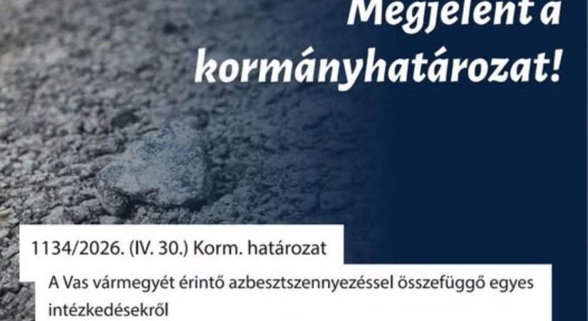 Azbesztszennyezés Vasban: Itt a kormányhatározat!