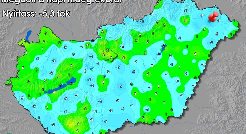 Megdőlt a hajnali hidegrekord pénteken