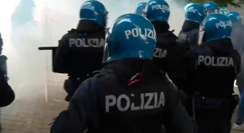 Anarchistákkal csapott össze a rendőrség Torinóban (VIDEÓ)