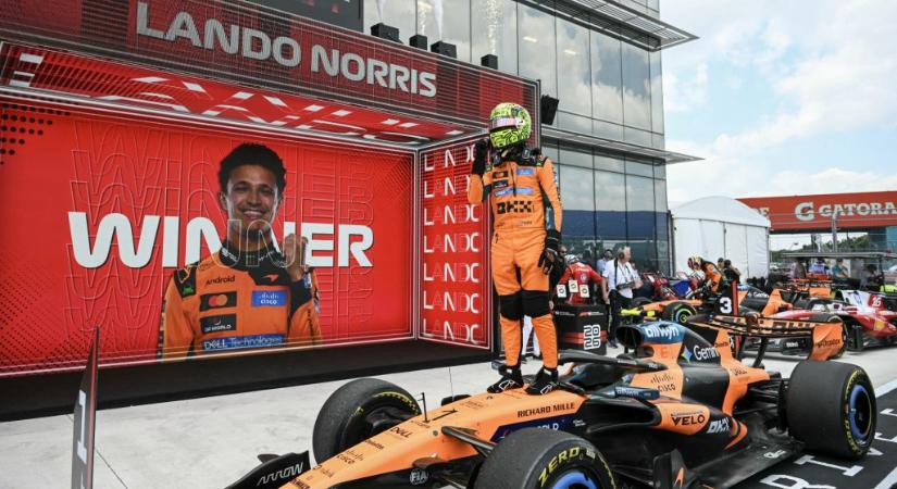 Jön a fordulat a Forma-1-ben? Norris magabiztosan nyerte a miami sprintfutamot
