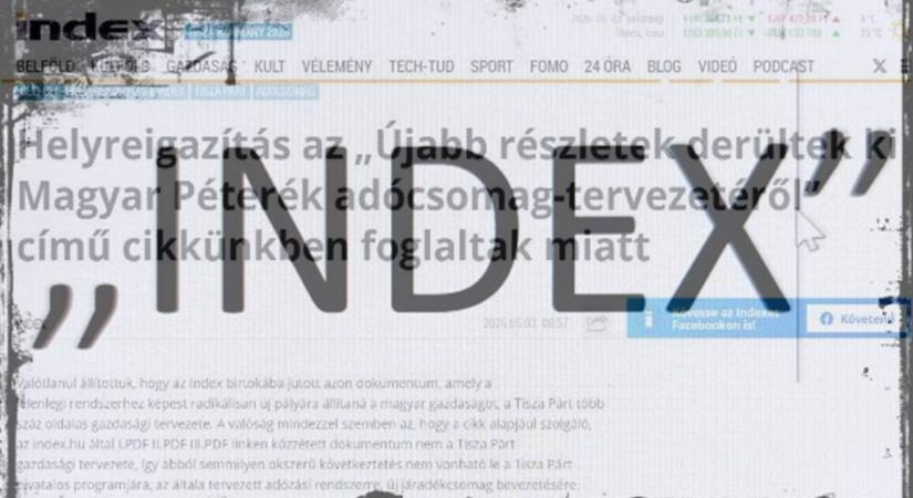 Index-beismerés: kamu volt az ablakon befújt Tisza-adócsomag, így minden, amit erről állítottak, hazugság