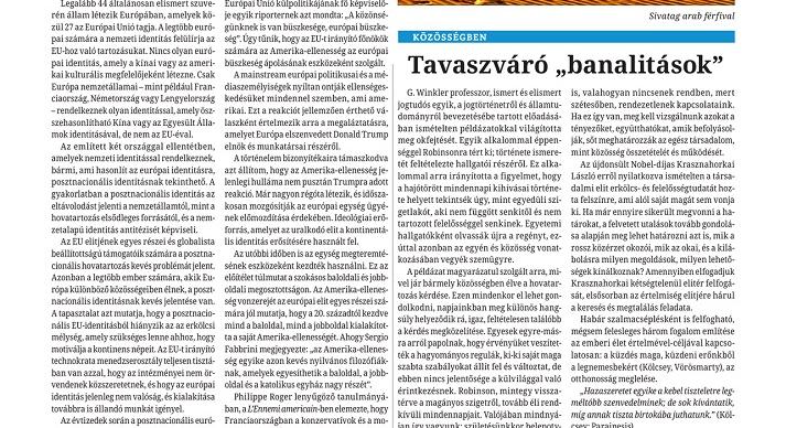 Kommentárok, riportok, beszámolók a Bécsi Napló legújabb számában