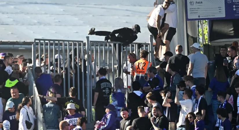 Fotókon az Újpest–Fradi meccs ultráinak balhéja