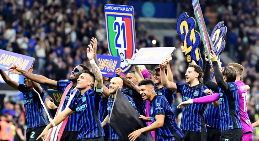 Már behozhatatlan az Inter előnye, 21-edszer nyerték meg az olasz futballbajnokságot