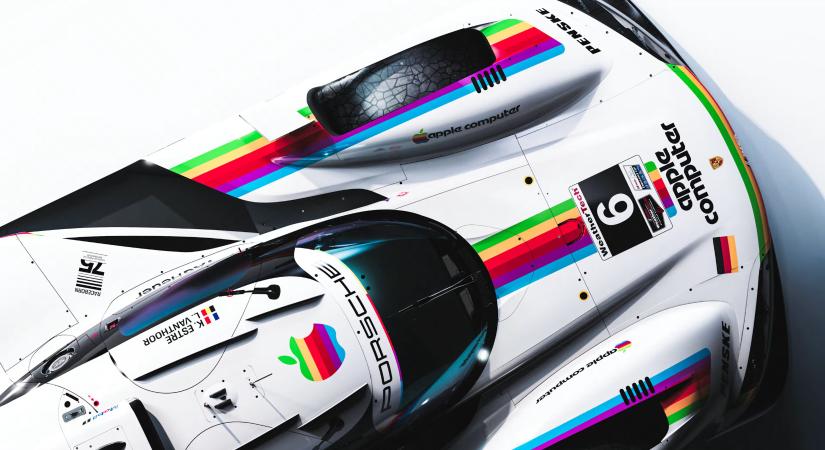 Szivárványcsíkok, 700 lóerő felett: Apple nosztalgiával támad a Porsche Laguna Secán