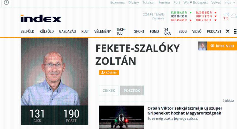 Távozik az Index főszerkesztője, Fekete-Szalóky Zoltán