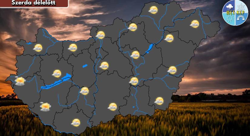 Szeles lesz az idő, Dunántúlon lehet elszórtan záporeső, zivatar
