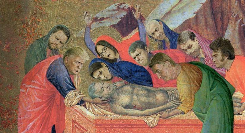Orbán Viktor a keresztről leszedett Krisztusként fekszik egy brazil lap címlapján, Trump és Netanjahu is siratja
