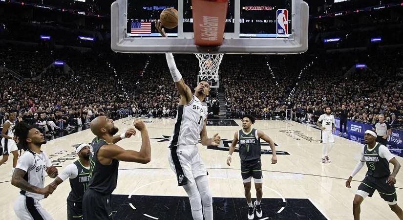 A Spurs a Minnesotára történelmi verést mérve egyenlített az NBA-ben