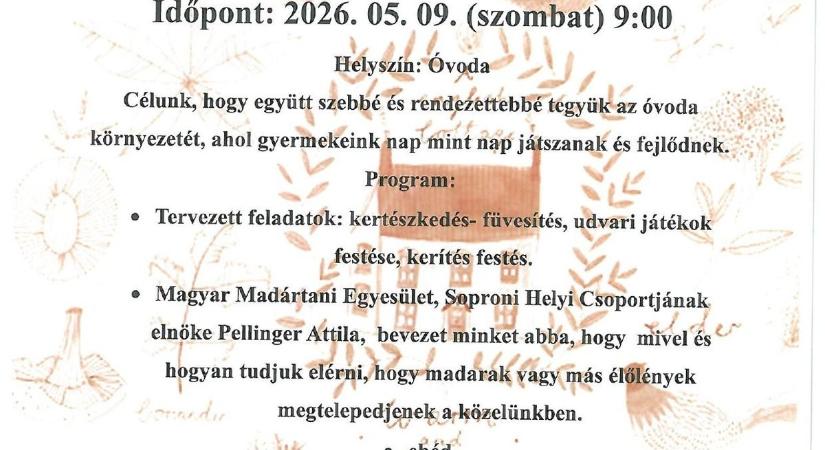 Közösségi összefogás Sarródon - önkénteseket várnak