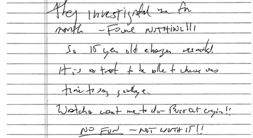 Nyilvánosságra került Jeffrey Epstein feltételezett búcsúlevele