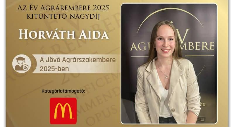 Horváth Aida lett A Jövő Agrárszakembere 2025-ben