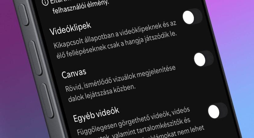 Spotify videók kikapcsolása az appban