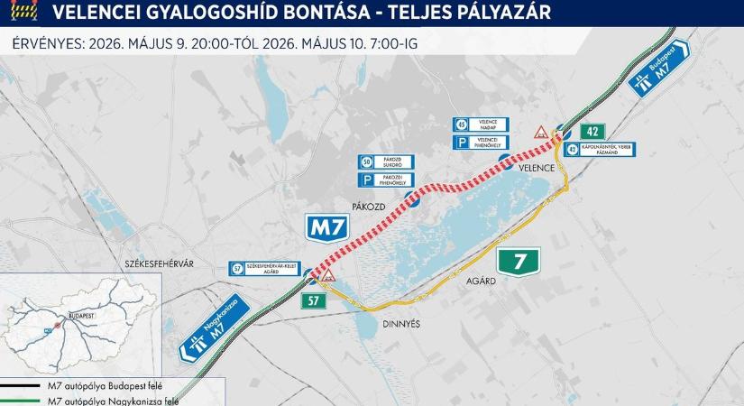 Figyelem, lezárják az M7-est: Ez vár rád ma Fehérvár és a Balaton felé! (térkép)