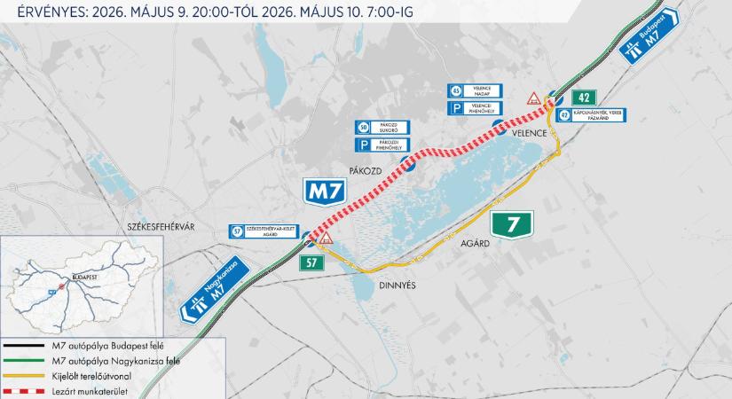 Most érkezett! Teljes pályazárat rendeltek el az M7-es autópályán, a főváros és a Balaton felé haladókat egyaránt érinti