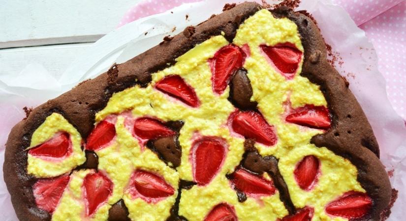 Gabriella konyhája: Epres-túrós brownie - recept