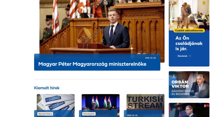 Eklektikus kormányváltás: Magyar Péter és az orbáni propaganda egyszerre virít a kormany.hu-n címlapján
