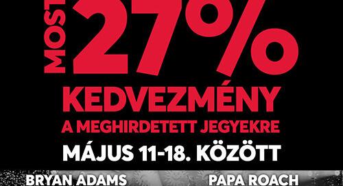 Újra itt a Koncert Hét - 27% kedvezménnyel kínál jegyeket a Live Nation