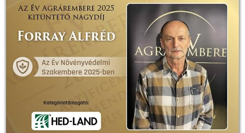 Forray Alfréd lett Az Év Növényvédelmi Szakembere 2025-ben