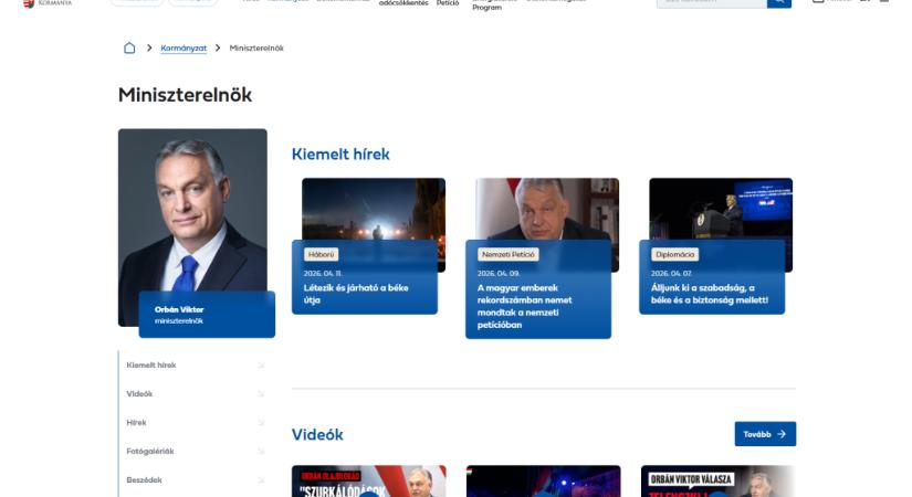 A kormány.hu-n változást ígérnek, de még Orbán a kormányfő