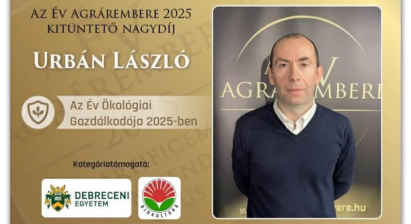 Urbán László az év ökológiai gazdálkodója 2025-ben
