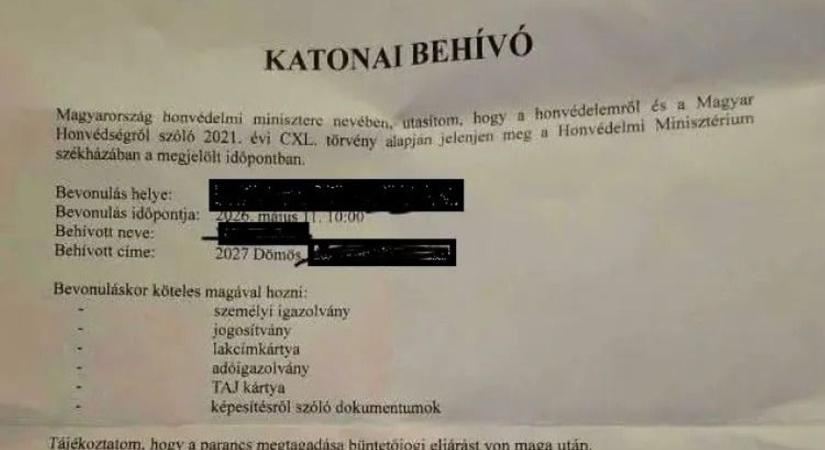 Katonai behívót kaptak a magyar állampolgárok