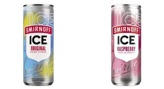 Tanqueray London Dry Gin & Tonic 6,5%, Captain Morgan Spiced Gold & Cola 5%, Smirnoff Ice Original 4%, Smirnoff Ice Raspberry 4%