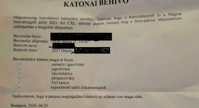 Kamu katonai behívókat osztogathattak Dömösön, nyomozás indult