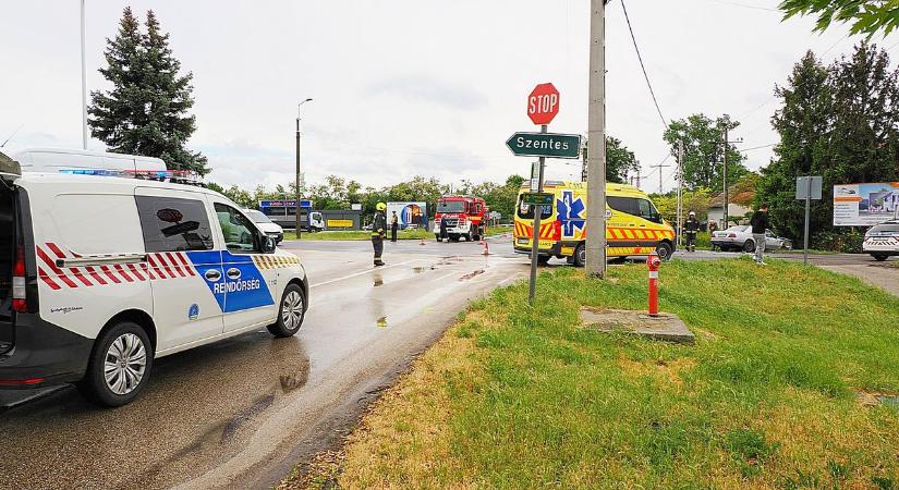 Egy pillanatnyi hiba, két sérült a csongrádi balesetben – galériával