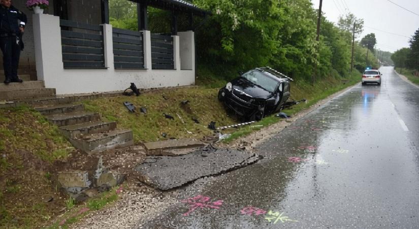 Betonpillérnek csapódott egy Skoda: egy ember súlyosan, egy másik könnyen megsérült