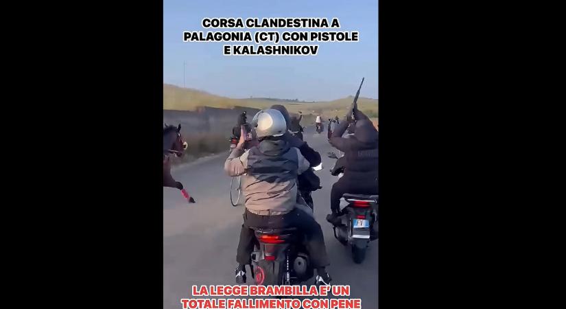 Motoros duhajkodással és lövöldözéssel tarkított illegális lóverseny miatt nyomoz a szicíliai rendőrség