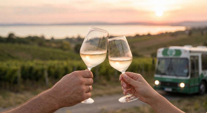 Hop-on hop-off borbusz a Balaton-parton