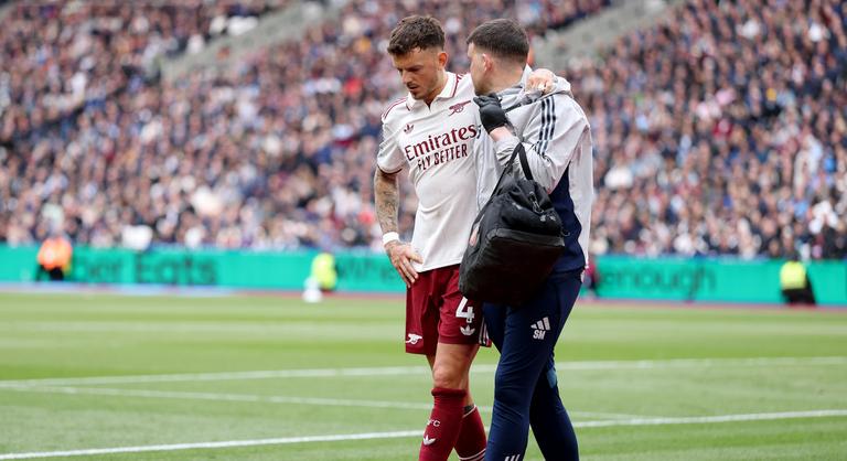 Hatalmas érvágás a BL-döntős Arsenalnak: szalagsérülést szenvedett az angol válogatott védő