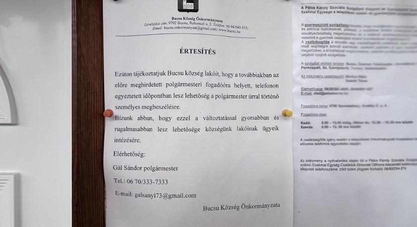 Pont aznaptól kell előzetes bejelentkezés Gál Sándor, Bucsu polgármesterének fogadóórájára, amikor el szerettünk volna menni hozzá
