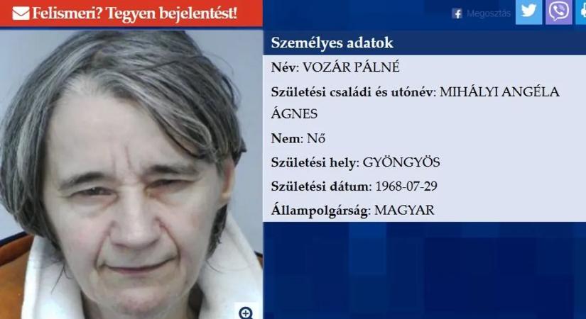 Gyilkossági ügyben adtak ki körözést egy 57 éves nő ellen Gyöngyösön