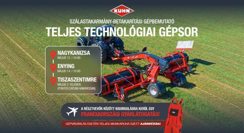 KUHN szálastakarmány-betakarítási gépbemutató – Enying