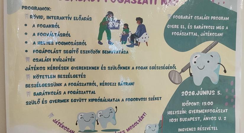 Játékos barátkozás a fogászattal – Családi nap lesz a Gyermekfogászaton