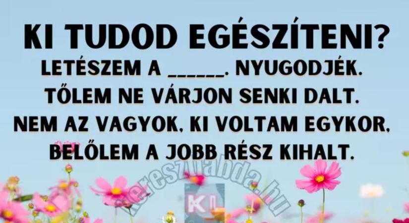 Napi irodalom feladat: Letészem a … mit tesz le Arany, mikor belőle a jobb rész kihalt?