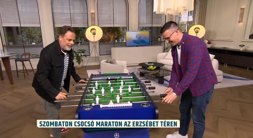 Budapestre jön a Bajnokok Ligája-trófea, TDanny és KKevin is csocsóasztal mögé áll a belvárosban