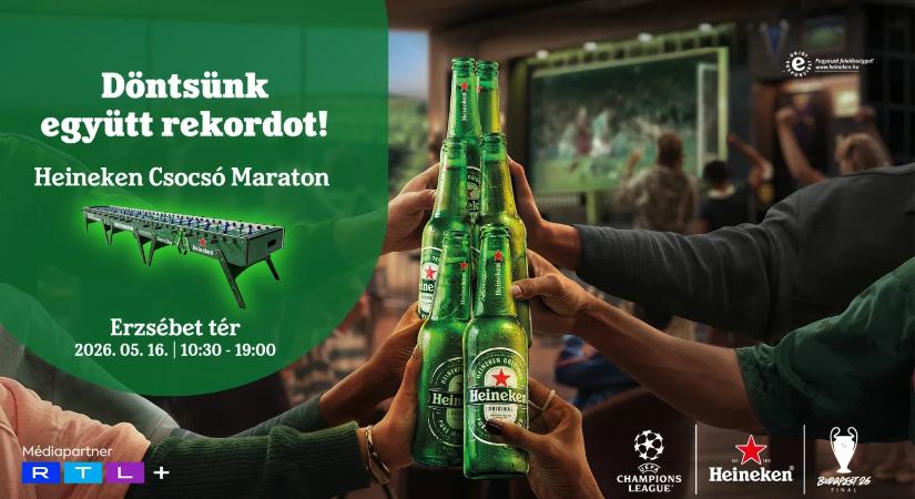 Óriási rekordkísérlet az Erzsébet téren - Budapestet ellepi a futballőrület