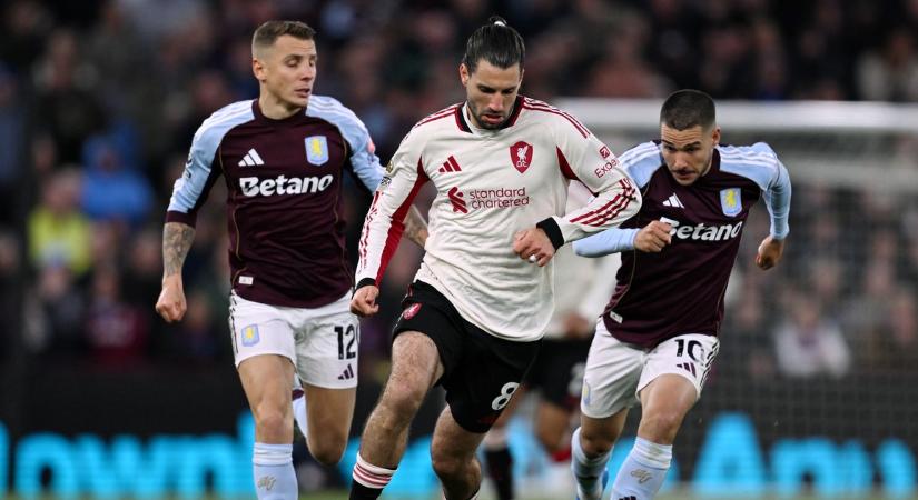 Góllavinát okozott Szoboszlai Dominik elcsúszása: hatalmas pofonba szaladt a Liverpool az Aston Villa elleni rangadón