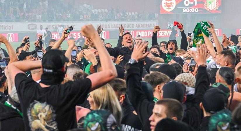 Borbély a levegőben, Schön már a meze nélkül – így ünnepelték a győriek a bajnoki címet (GALÉRIA)