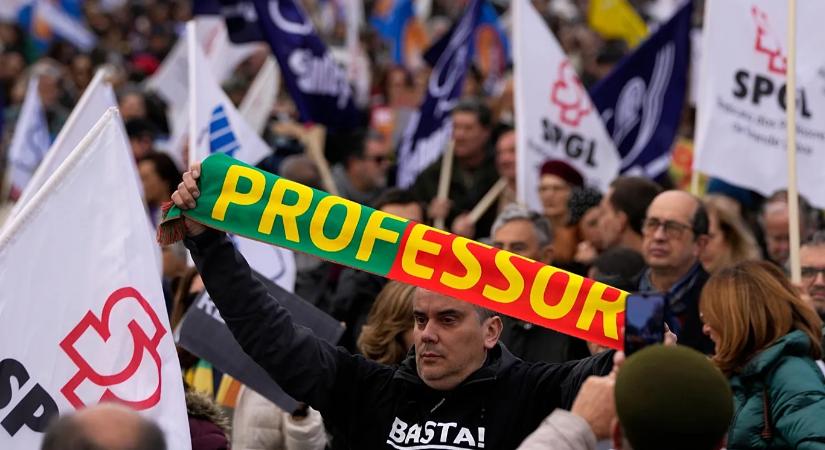 Újra tüntetnek a tanárok Portugáliában