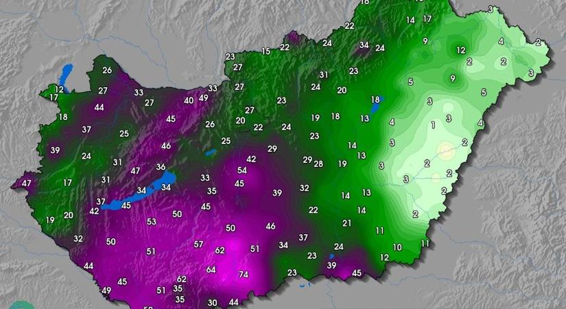 Alaposan megáztatta Tolna vármegyét a csütörtök óta tartó esőzés – térképen mutatjuk, mennyi hullott