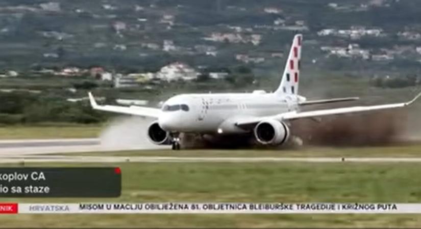Rossz nézni, ahogy lesodródik a futópályáról a Croatia Airlines repülőgépe