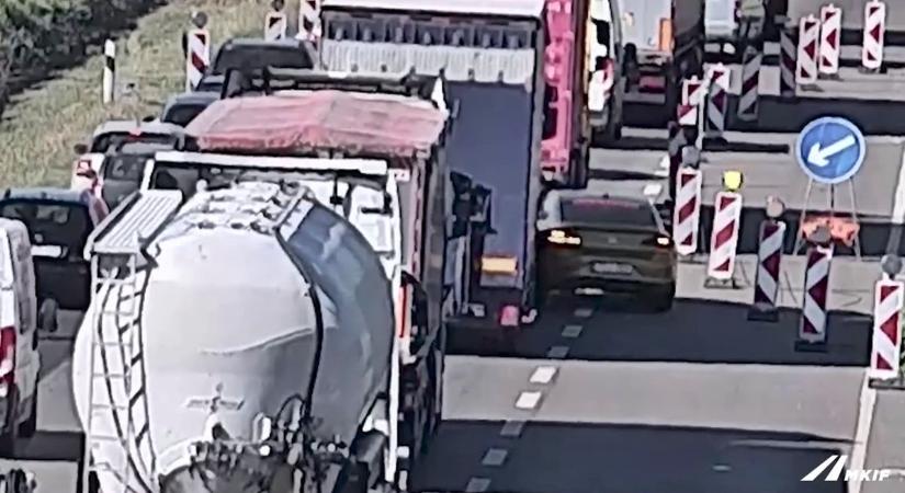 A kamion nem játék! Döbbenetes videót tettek közzé az M7-es autópályán történtekről