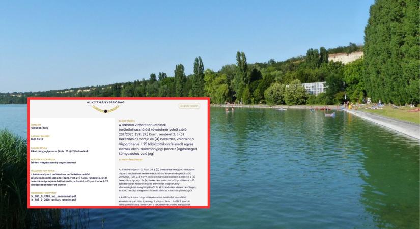 Alkotmánybírósághoz fordultak civilek a Balaton jövőjének védelmében