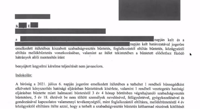 Varga Judit nem támogatta K. Endre kegyelmét – nyilvánosak lettek a kegyelmi dosszié iratai