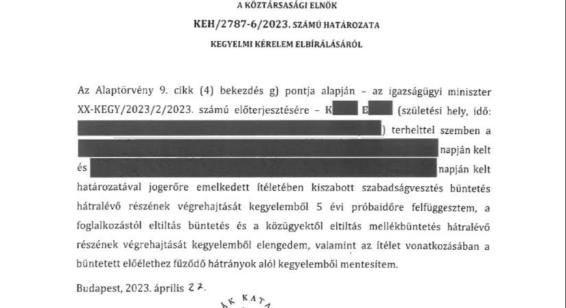 Gaudi-Nagy Tamás felfedte, ki nyújtotta be a kegyelmi kérelmet