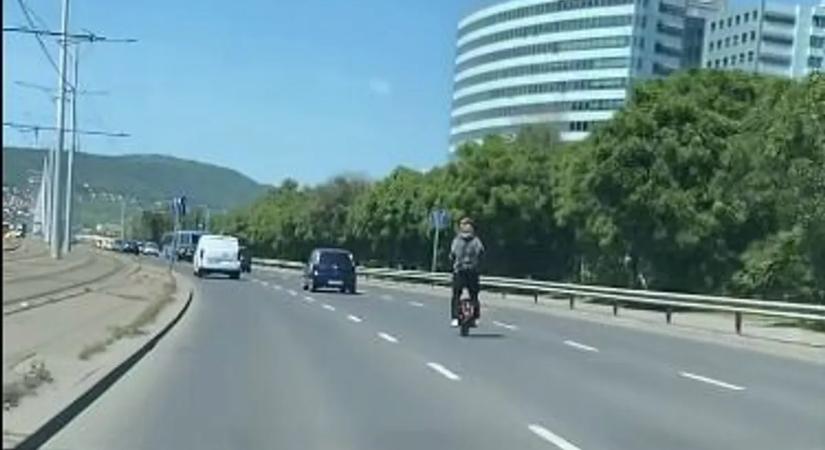 Életveszélyes, amit ez az őrült művelt az Árpád hídon – videó